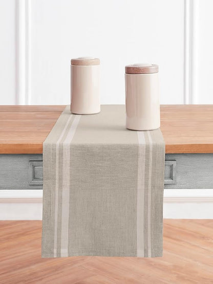 Solino Home Striped Linen Table Runner 120 Inches Long by SolinoHome