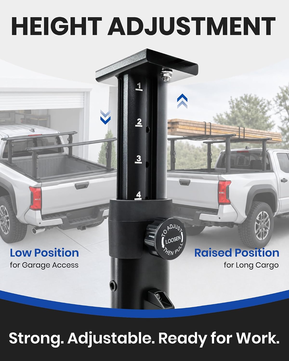 trumgeta ladder rack, 800 lbs, fit for tacoma/gladiator, close-up detail