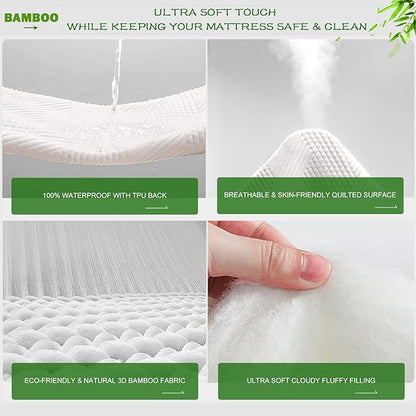 GRT Twin Waterproof Mattress Protector Rayon Bamboo - Image 4