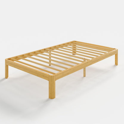 12 inch twin xl size wood bed frame on a desk or shelf