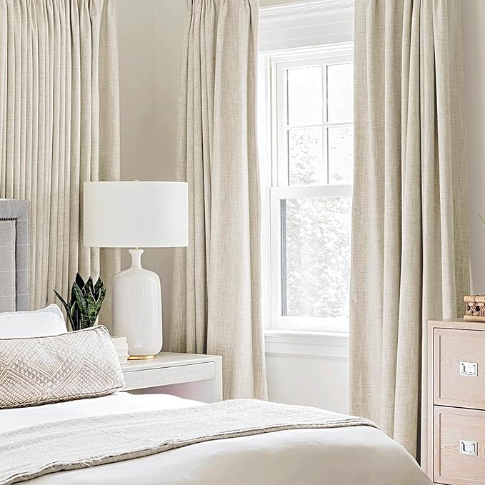 MIULEE 100% Blackout Linen Textured Curtains - Image 2