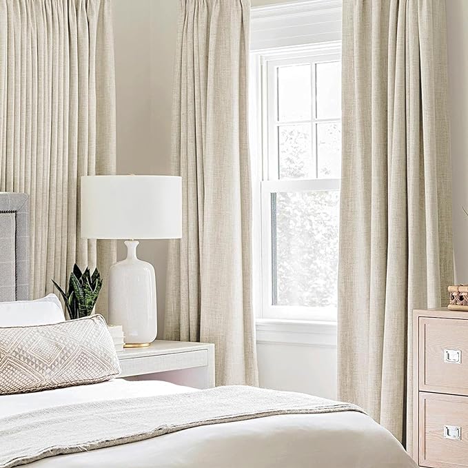 MIULEE 100% Blackout Linen Textured Curtains - Image 2