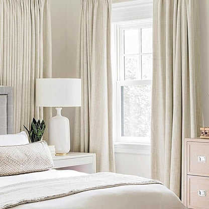 MIULEE 100% Blackout Linen Textured Curtains - Image 2