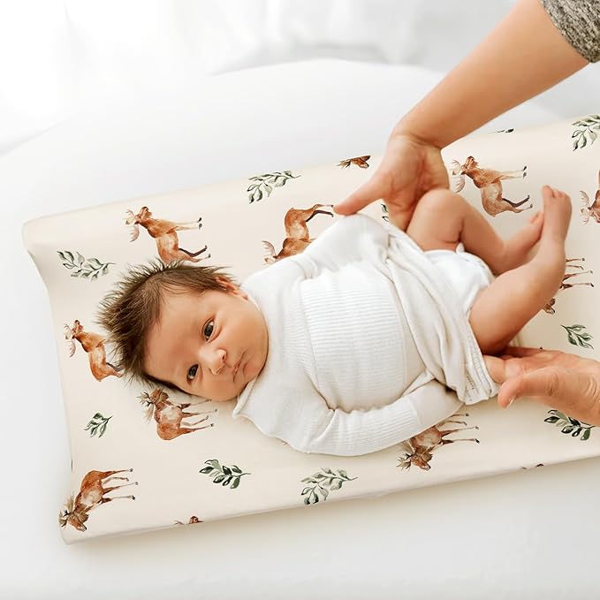 GRSSDER Stretch Ultra Soft Jersey Knit Changing Pad Cover Set 2 Pack, Change - Image 3