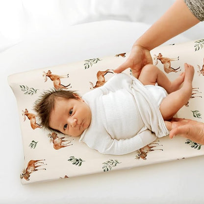 GRSSDER Stretch Ultra Soft Jersey Knit Changing Pad Cover Set 2 Pack, Change - Image 3