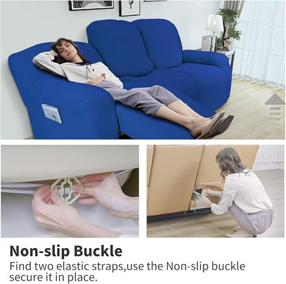 Easy-Going 8 Pieces Recliner Sofa Stretch Sofa Slipcover Sofa Cover Furniture - Image 3
