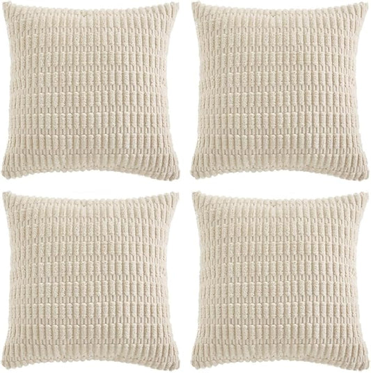 Fancy Homi 4 Packs Boho Cream Decorative Throw Pillow Covers 20x20 Inch by Fancy+Homi
