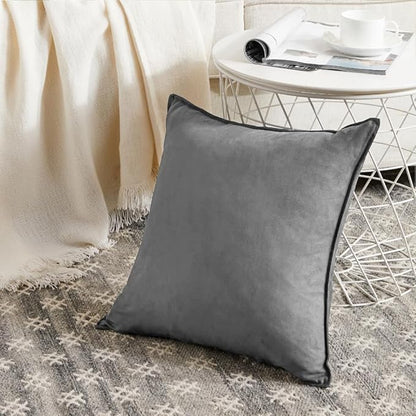 Fancy Homi 2 Packs Dark Gray Decorative Throw Pillow Covers 18"x18", Modern - Image 2