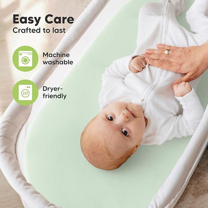 2-Pack Organic Bassinet Sheets for Girls, Boys - Image 7