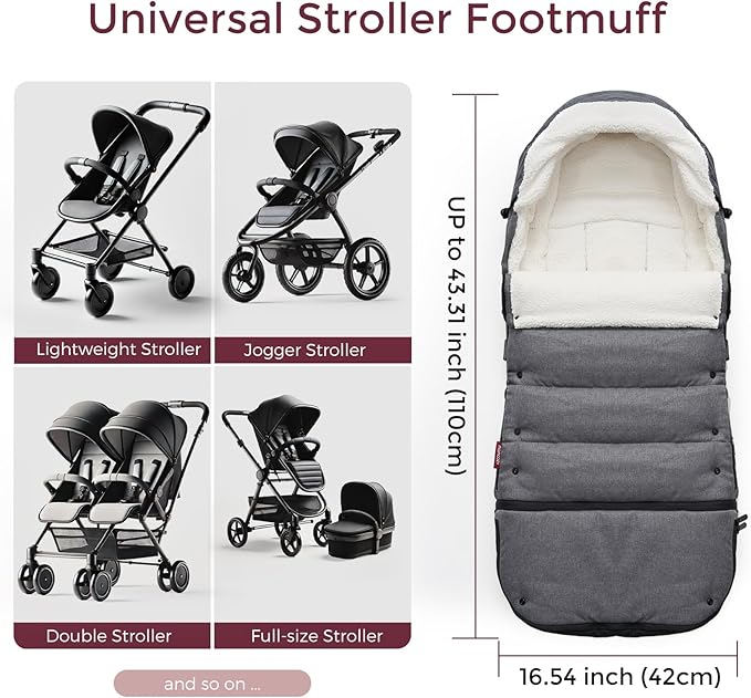 Momcozy Stroller Footmuff | Universal, Weather-Proof, Warm Stroller Bunting Bag - Image 5
