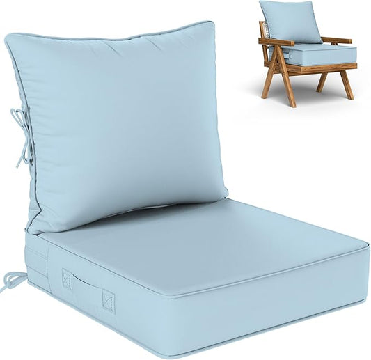 Outdoor Seat Cushion Set 24 L × 24 W × 5 H Inch Waterproof & Fade Resistant by VisitheKimunukStore
