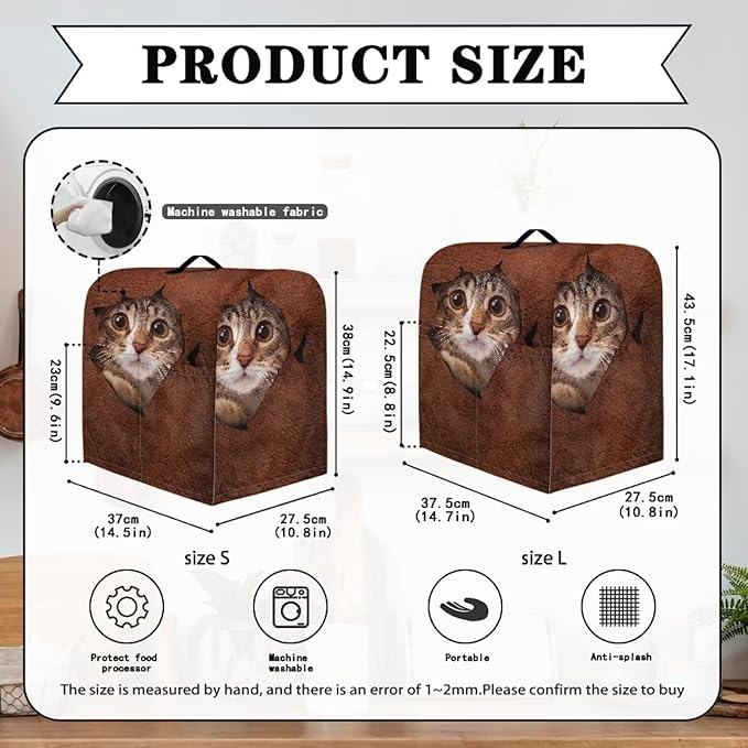 Cute 3D Cat Print Stand Mixer Covers Protector Kitchen Aid Mixer Cover Dust - Image 6