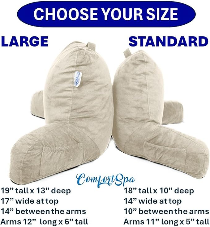 ComfortSpa Reading Pillow for Bed Adult Size, Back Rest Pillow - Image 5