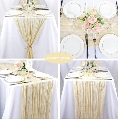 12 Pack 10Ft Cheesecloth Table Runner 35x120 Inch Boho Gauze Rustic Cheese - Image 5