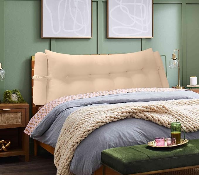 Triangular Reading Bedrest Pillow Large Bolster Cushion Headboard Backrest - Image 2