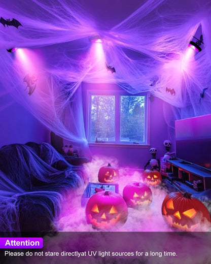 Telbum Strobe Light for Parties, 126 LED RGB+UV Strobe Light Halloween, DJ Lights by DMX512 Sound Activated Blacklight for Stage Club Event Concert Church Wedding Banquet Host - 2Pack