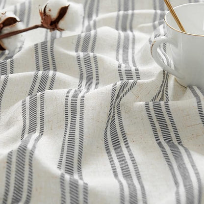 jinchan Linen Striped Tier Curtains 36 Inch Cafe Farmhouse Small Balanced - Image 7