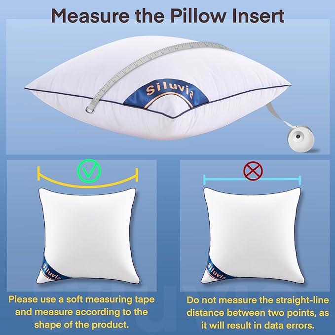 Siluvia 22"x22" Pillow Insert Set of 2 Square Throw 22 Pillows - Image 7