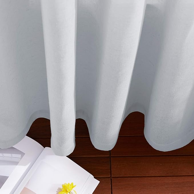 NICETOWN Linen Sheer Mist Grey Curtains - Image 7