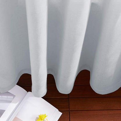 NICETOWN Linen Sheer Mist Grey Curtains - Image 7