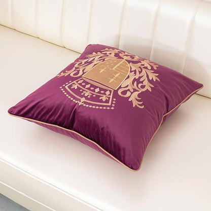 Aeckself Luxury Embroidery Velvet Pillow Cover 20x20 Inch, European Shield - Image 3