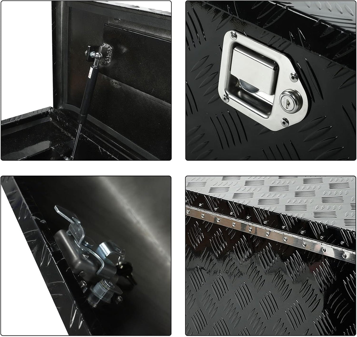 60"x12"x14" aluminum truck tool box with lock &, side view
