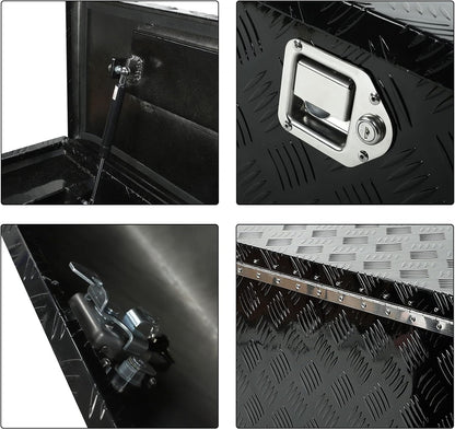 60"x12"x14" aluminum truck tool box with lock &, side view