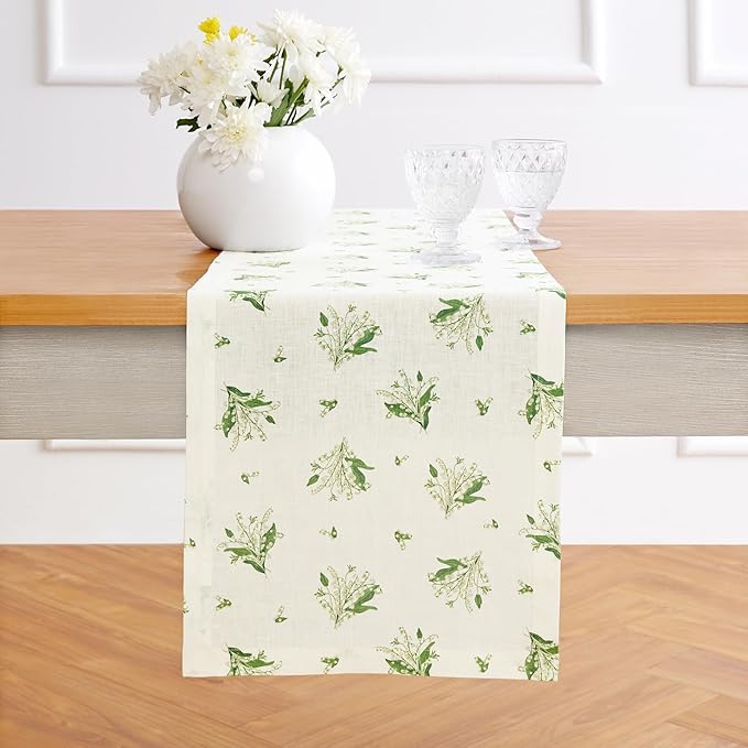 Solino Home Lily Floral Print Table Runner 36 inch by SolinoHome
