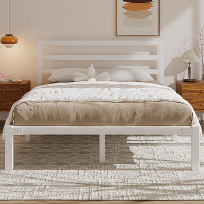 queen metal platform bed frame with headboard, stable, main product view
