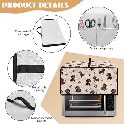 Dachshund Dog Heart Paw Print Toaster Oven Cover - Image 6