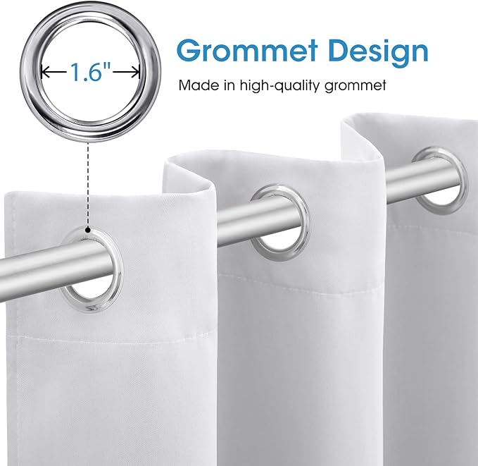 HOMEIDEAS Greyish White Blackout Curtains - Image 4