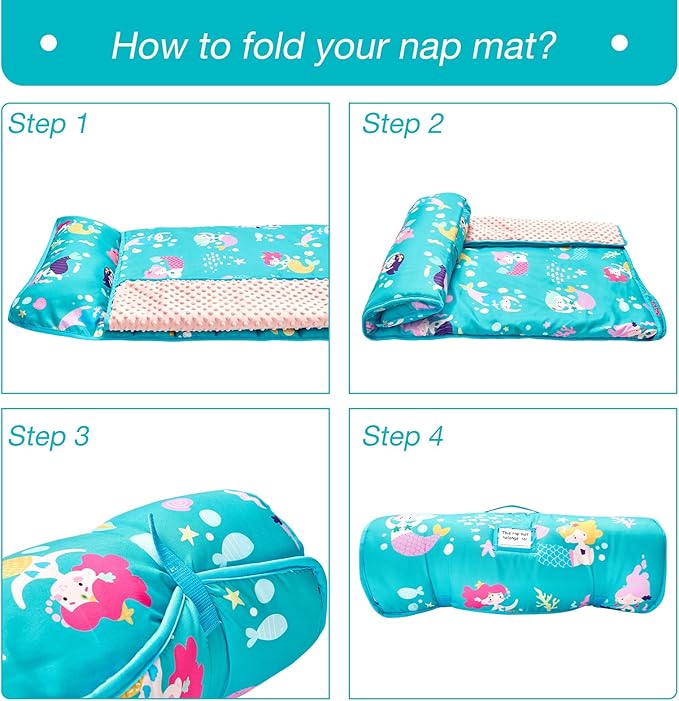 beeweed Toddler Nap Mat, Rollup Design Kid Sleeping Mat - Image 6