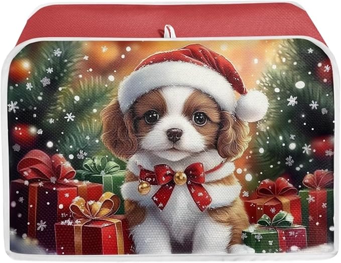 ZFRXIGN Christmas Puppy Dog Toaster Cover 4 Slice Toaster Dust Cover Small by ZFRXIGN
