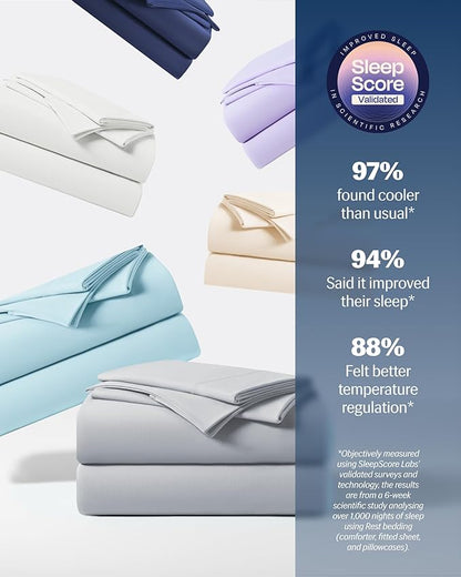 REST® Evercool®+ Starter Sheet Set, Light Gray, Breathable Bed Sheets - Image 8