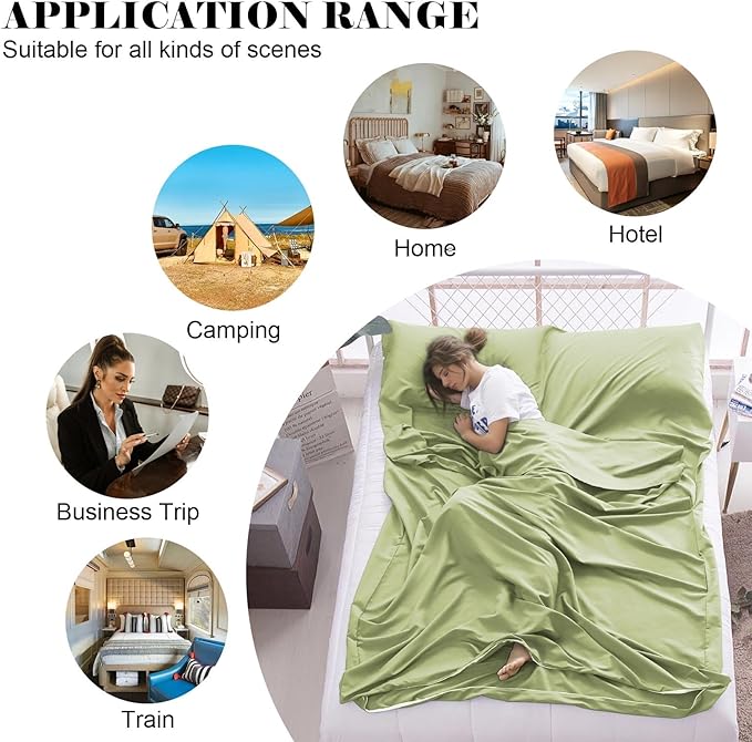 Sleeping Bag Liner, Travel Sheet & Adult Sleep Sack, Camping Sheets Travel - Image 6