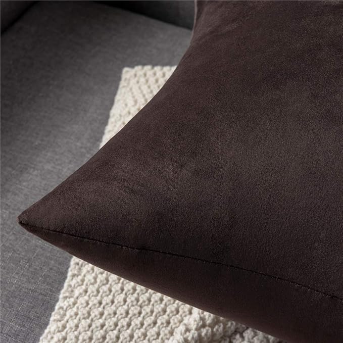 Decorative Pillow Cases 16x16 Chocolate Brown: 2 Pack Cozy Soft polyester - Image 6