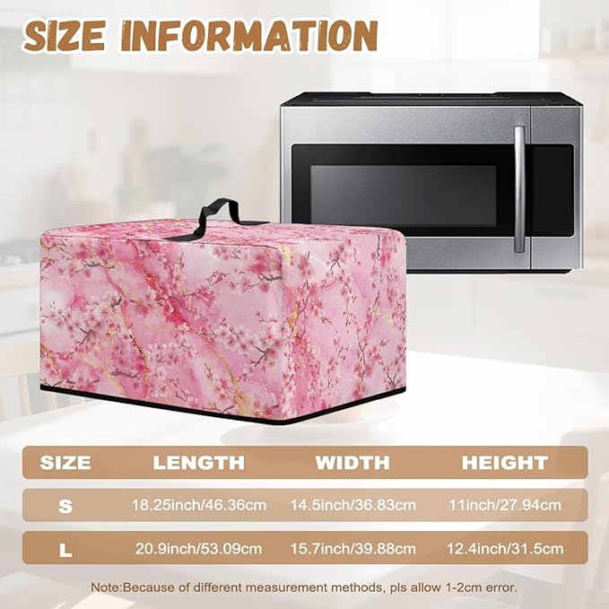 Microwave Oven Cover, Marble Flower Dustproof Machine Protector Decorative - Image 6