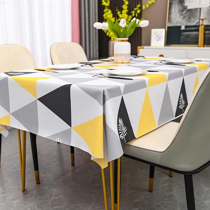 Rectangle Table Cloth, 100% Waterproof Tablecloth Oil Proof Spill Proof Vinyl by Unknown