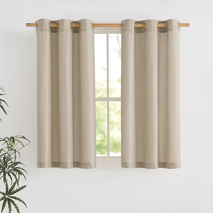 NICETOWN Angora Short Linen Curtains by NICETOWN