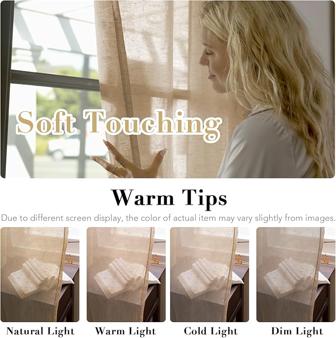H.VERSAILTEX Natural Linen Rich Quality Curtain Semi-Sheer Privacy Protection - Image 3