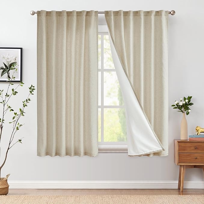 jinchan Oat Linen Blend Curtains - Image 2