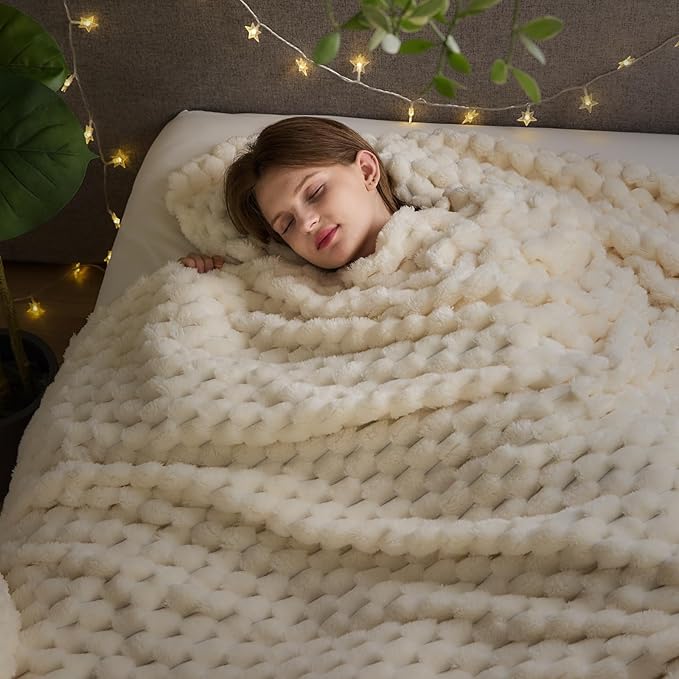 NEWCOSPLAY Super Soft King Blanket Ivory Premium Silky Flannel Fleece 3D Clouds by NEWCOSPLAY