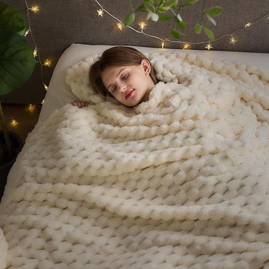 NEWCOSPLAY Super Soft King Blanket Ivory Premium Silky Flannel Fleece 3D Clouds by NEWCOSPLAY