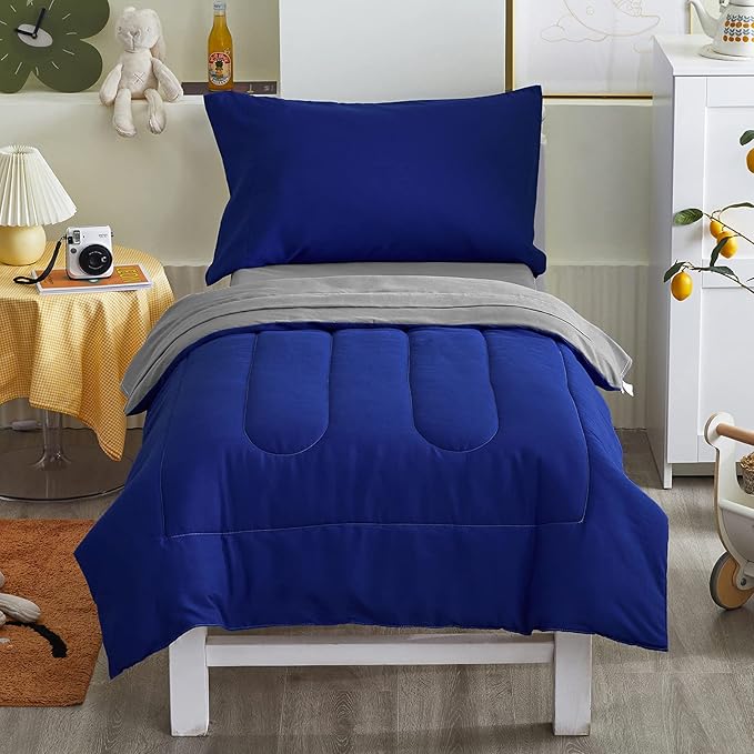 4 Pieces Toddler Bedding Set Ultra Soft and Breathable Toddler Comforter Sheet - Image 2