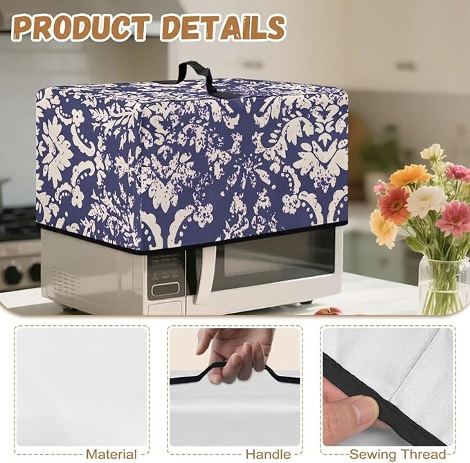 Microwave Oven Universal Dust Cover, Vintage Pattern Waterproof Polyester - Image 7
