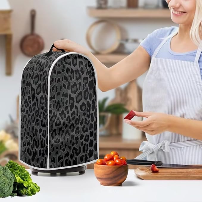 Talayituse Black Leopard Print Blender Dust Cover, Fingerprint Protection Cover - Image 3