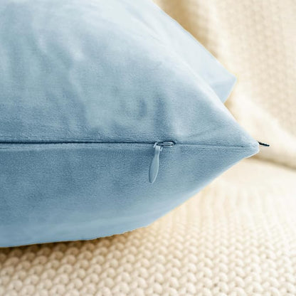 HWY 50 Light Blue Velvet Throw Pillow Covers 22x22 Inch - Image 4