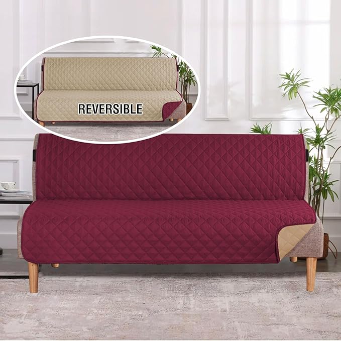 H.VERSAILTEX Reversible Futon Cover Water Repellent Armless Sofa Slipcover - Image 2