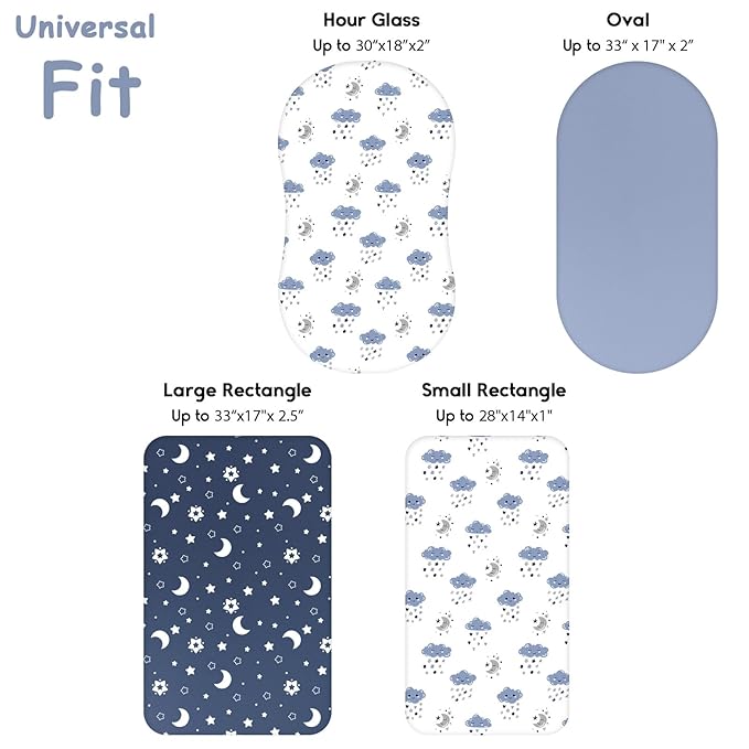 Yoofoss Bassinet Sheets for Baby, Baby Delight, Angelbliss, Soft Breathable - Image 3