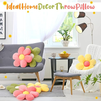 Coume 6 Pcs Flower Floor Pillows, Daisy Throw Pillows 16 Inch Flower Seating - Image 4